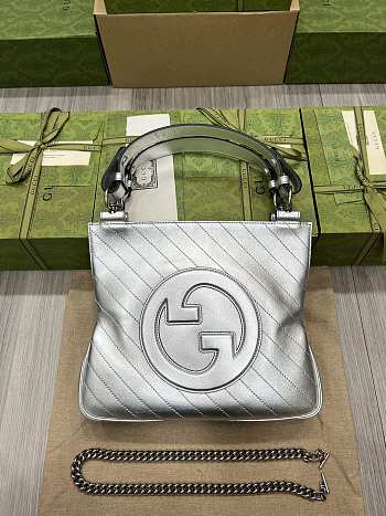 Gucci Blondie Tote Bag Silver Size 24 x 30 x 6 cm