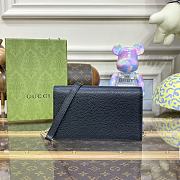 Gucci Interlocking G Leather Chain Wallet WOC Black Size 20 × 12 × 4 cm - 5