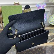 Gucci Interlocking G Leather Chain Wallet WOC Black Size 20 × 12 × 4 cm - 4