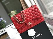 Chanel Flap Bag Gold Hardware Lambskin In Red Size 30 x 19.5 x 10 cm - 1