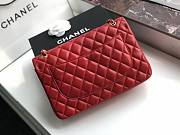 Chanel Flap Bag Gold Hardware Lambskin In Red Size 30 x 19.5 x 10 cm - 3