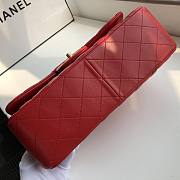 Chanel Flap Bag Gold Hardware Lambskin In Red Size 30 x 19.5 x 10 cm - 4