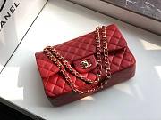 Chanel Flap Bag Gold Hardware Lambskin In Red Size 30 x 19.5 x 10 cm - 5