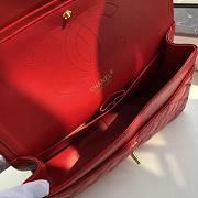 Chanel Flap Bag Gold Hardware Lambskin In Red Size 30 x 19.5 x 10 cm - 6