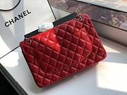 Chanel Flap Bag Silver Hardware Lambskin In Red Size 30 x 19.5 x 10 cm - 4