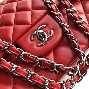 Chanel Flap Bag Silver Hardware Lambskin In Red Size 30 x 19.5 x 10 cm - 6