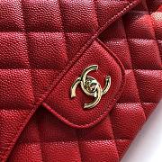 Chanel Flap Bag Gold/Silver Hardware Caviar In Red Size 30 x 19.5 x 10 cm - 2