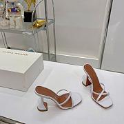 Amina Muaddi White Heel 9.5 cm - 1