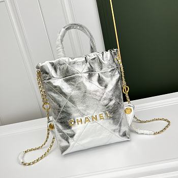 Chanel Garbage Bag Silver Backpack Size 29 x 34 cm