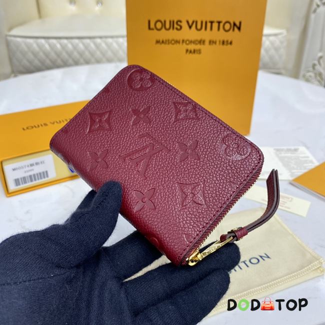 Louis Vuitton LV Zipper Coin Purse M60574 Dark Red Size 11 x 8 cm - 1
