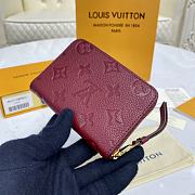 Louis Vuitton LV Zipper Coin Purse M60574 Dark Red Size 11 x 8 cm - 1