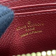 Louis Vuitton LV Zipper Coin Purse M60574 Dark Red Size 11 x 8 cm - 3