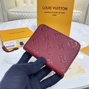 Louis Vuitton LV Zipper Coin Purse M60574 Dark Red Size 11 x 8 cm - 2