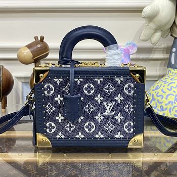 Louis Vuitton LV Valisette Tresor Handbag M20468 Blue Size 22.5 x 16 x 11 cm