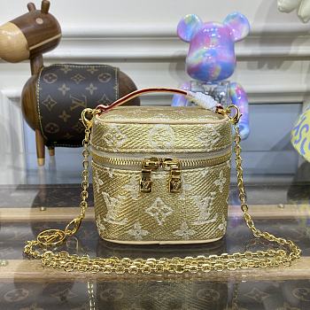 Louis Vuitton LV Micro Vanity Handbag M82467 Gold Size 11 x 10 x 8 cm