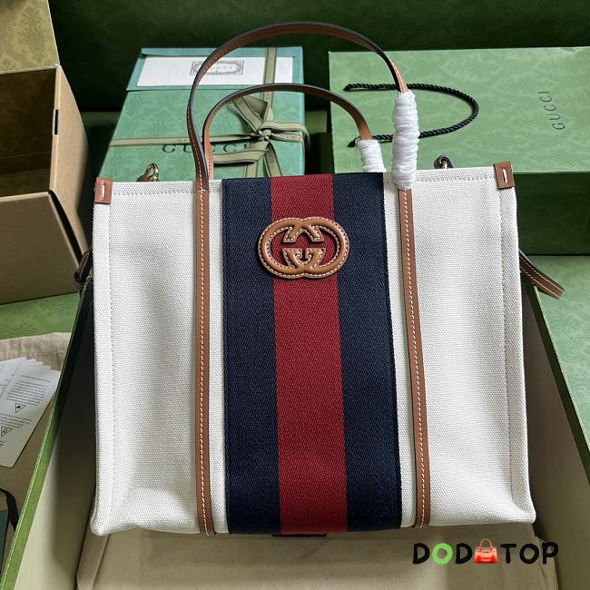 Gucci Interlocking G Tote Bag In Canvas Size 30 x 25 x 15 cm - 1