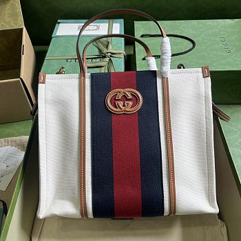 Gucci Interlocking G Tote Bag In Canvas Size 30 x 25 x 15 cm
