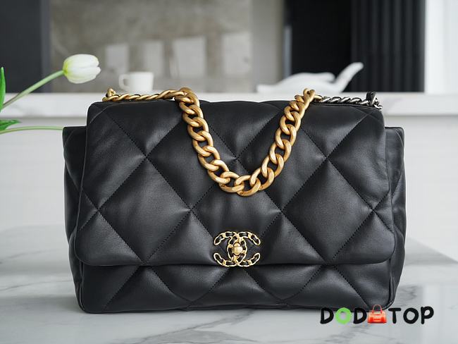 Chanel 19 Handbag Maxi Classic Black Size 25 x 36 x 11 cm - 1
