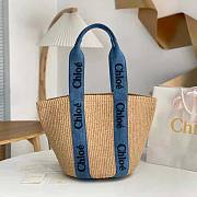 Chloe Large Woody Basket Navy Bag Size 28 x 48 x 28 cm - 1