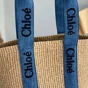 Chloe Large Woody Basket Navy Bag Size 28 x 48 x 28 cm - 6