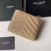Saint Laurent YSL Monogram Zipped Card Beige Size 10.5 x 8.5 x 2.5 cm - 2