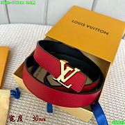Louis Vuitton LV Initials 30MM Reversible Belt Black/Red - 5