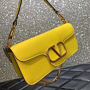 Valentino Garavani Vlogo Lambskin Leather Shoulder Bag Yellow Size 27 x 13 x 6 cm - 6
