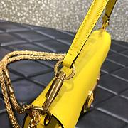 Valentino Garavani Vlogo Lambskin Leather Shoulder Bag Yellow Size 27 x 13 x 6 cm - 5