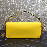 Valentino Garavani Vlogo Lambskin Leather Shoulder Bag Yellow Size 27 x 13 x 6 cm - 4