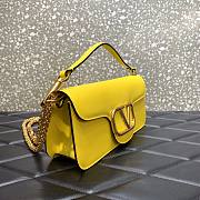 Valentino Garavani Vlogo Lambskin Leather Shoulder Bag Yellow Size 27 x 13 x 6 cm - 2