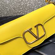 Valentino Garavani Vlogo Lambskin Leather Shoulder Bag Yellow Size 27 x 13 x 6 cm - 3