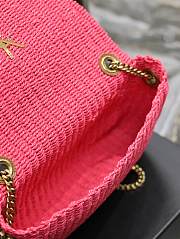 YSL Kate Raffia Rattan Craft Chain Bag Pink Size 28.5 × 20 × 6 cm - 3