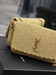 YSL Kate Raffia Rattan Craft Chain Bag Size 28.5 × 20 × 6 cm - 6