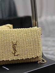 YSL Kate Raffia Rattan Craft Chain Bag Size 28.5 × 20 × 6 cm - 3