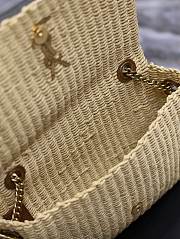 YSL Kate Raffia Rattan Craft Chain Bag Size 28.5 × 20 × 6 cm - 4
