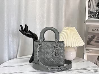 Lady Dior My ABCDior Bag Small Matte Grey Size 20 x 9 x 17 cm
