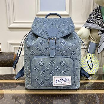 Louis Vuitton Montsouris Backpack M22534 Denim Size 32 x 40 x 19 cm