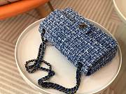 Chanel 1112 CF Woolen Blue Bag Size 25 cm - 4