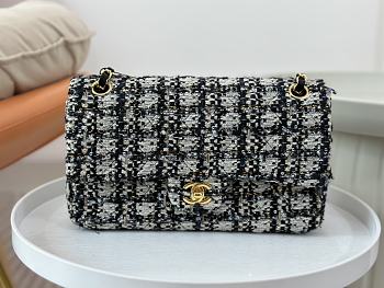 Chanel 1112 CF Woolen Black Bag Size 25 cm