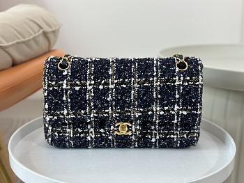 Chanel 1112 CF Woolen Black 01 Bag Size 25 cm