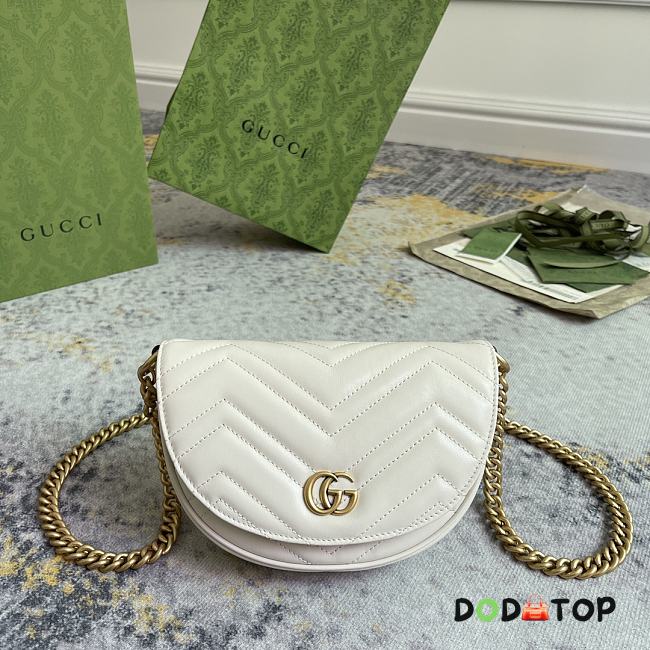 Gucci GG Marmont Small Leather Shoulder White Size 20 x 14.5 x 4 cm - 1