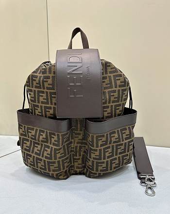 Fendi Backpack Brown Size 31.5 x 16 x 36 cm