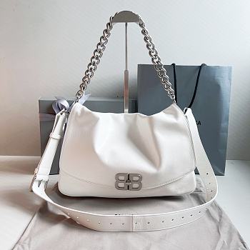 Balenciaga BB Soft Large Shoulder Bag White Size 35 x 24 cm