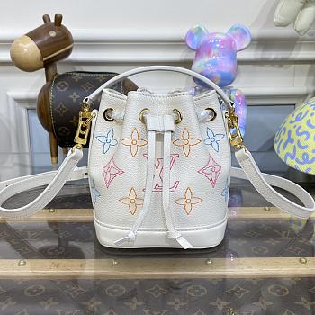 Louis Vuitton LV Nano Noé Handbag M23088 White Size 13 x 16 x 10 cm