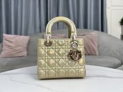 Dior Lady ABC Metallic Gold Bag Size 20 x 17 x 8 cm - 6