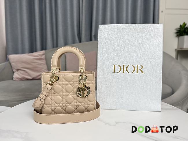 Dior Lady ABC Beige Gold Hardware Bag Size 20 x 17 x 8 cm - 1