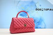 Chanel Large Flap Bag With Top Handle Pink Size 18 x 29 x 12 cm - 1