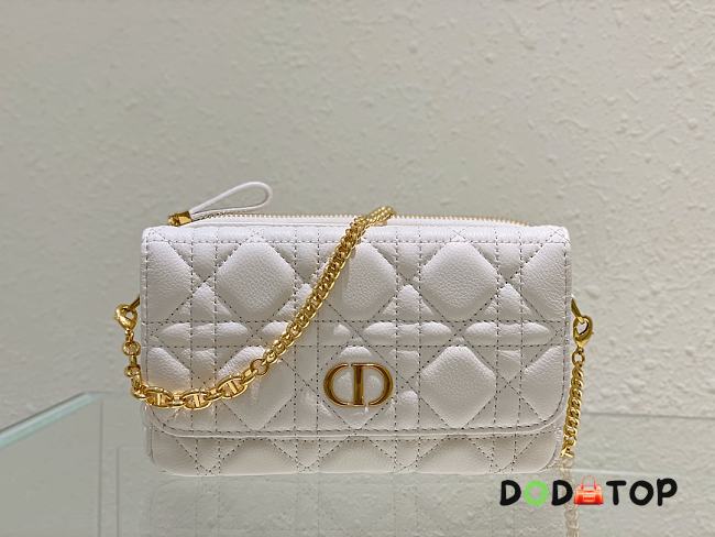Dior Caro Pouch White Bag Size 17.5 x 10.5 x 5 cm - 1