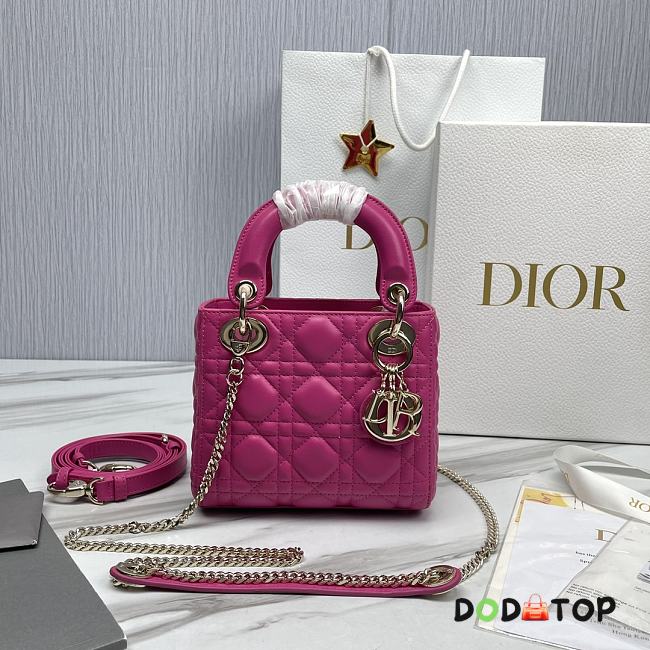 Dior Lady Pink Bag Size 17 x 7 x 14 cm - 1