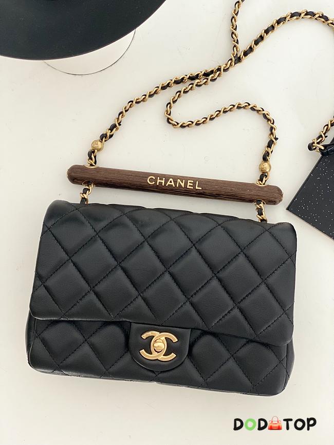 Chanel Wood Handle Flap Bag Black Size 21 x 13.5 x 6 cm (Limitted) - 1